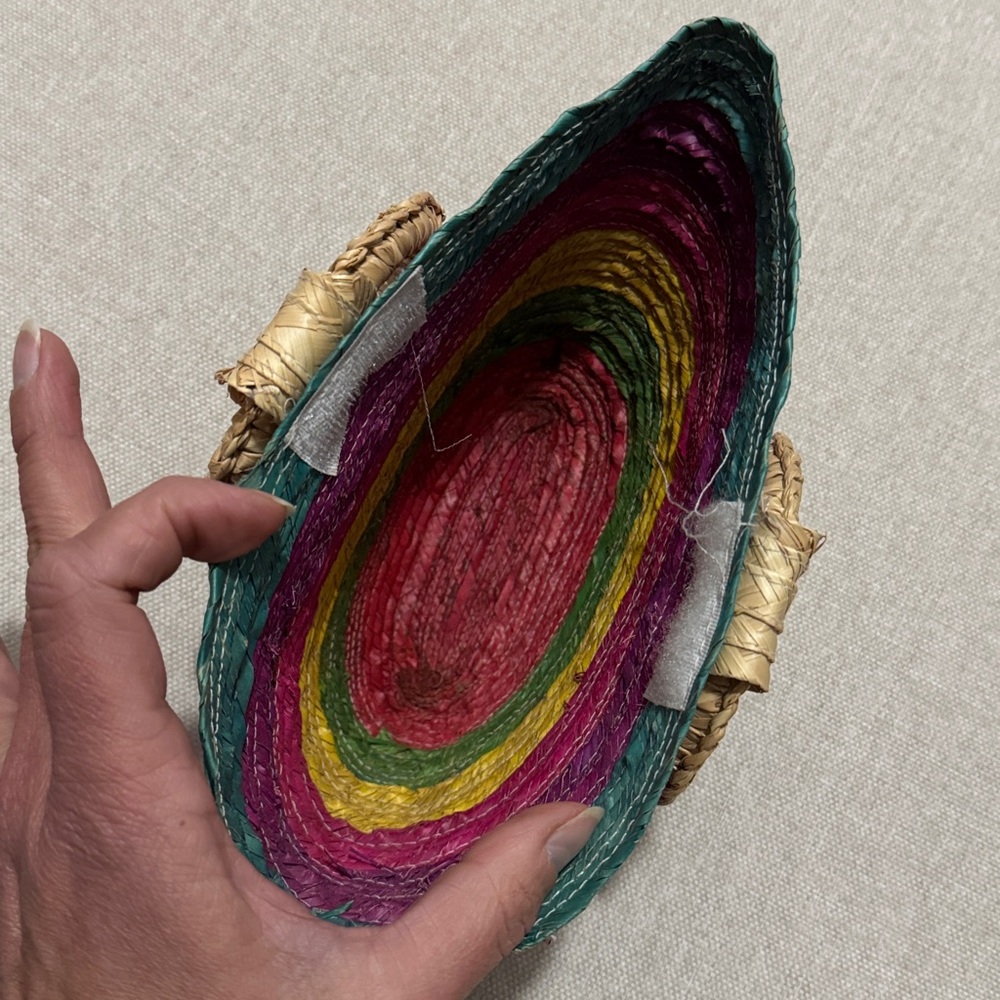 Summer Vibes Woven Multi Stripe Mini Bag-Natural Fibers-GUC - Picture 11 of 14